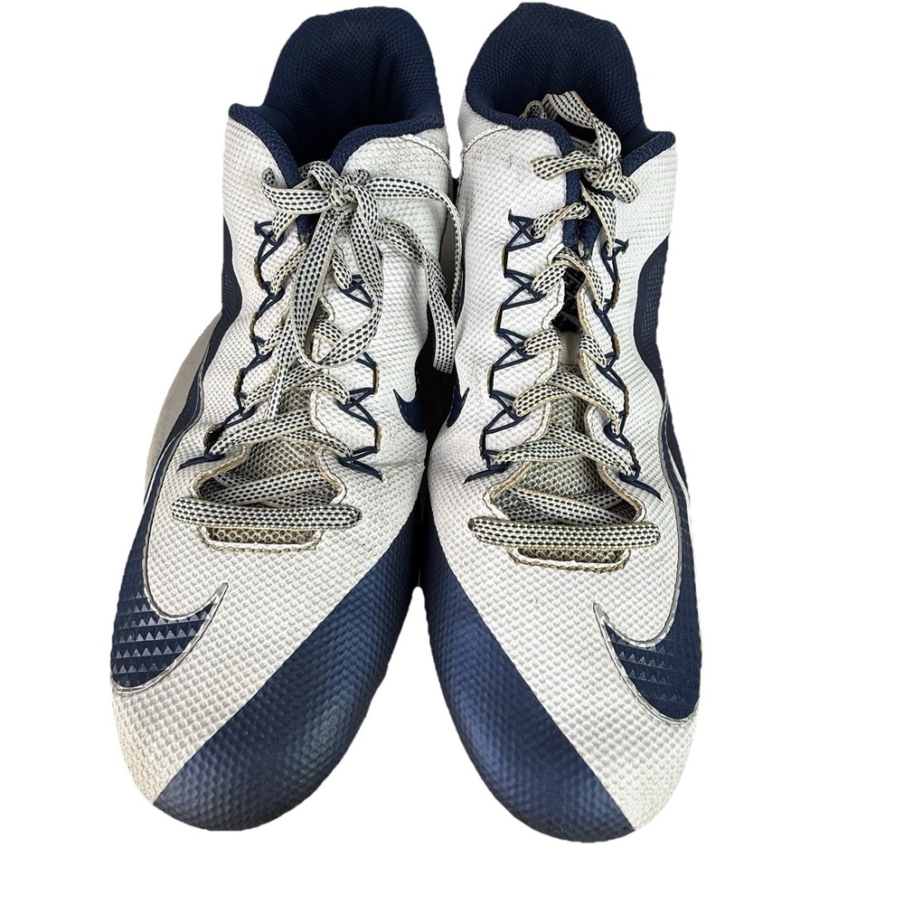 Nike Alpha Pro 2 3/4 TD Football Cleats Mens Size 15 Blue White 719935-144 - Picture 2 of 10